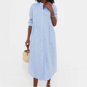 NWT Tuckernuck lydell midi dress chambray button up cotton linen blend size XL